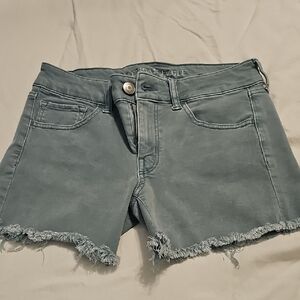 American Eagle Outfitters Women's Distressed Gray Jean Shorts